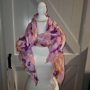 Merona Target Pink and Purple Floral Scarf NWT